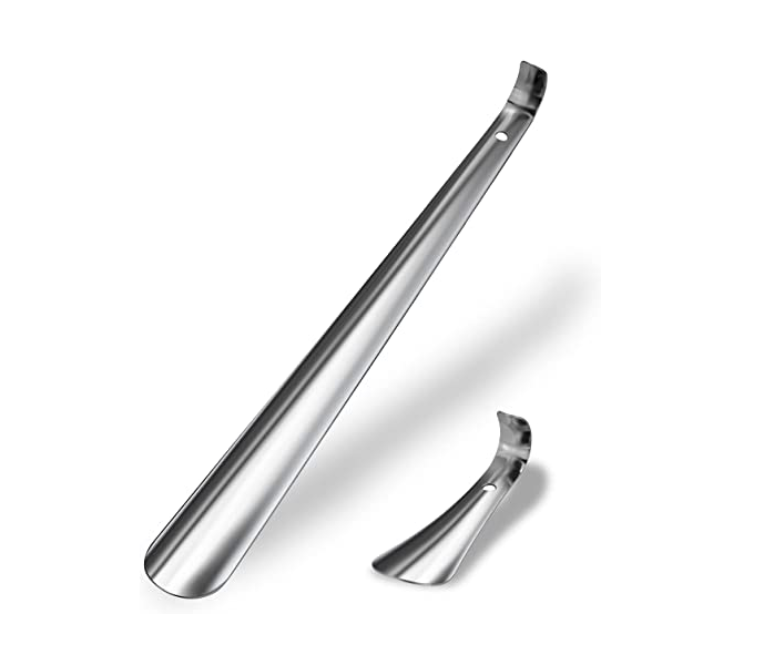 2Pcs Metal Shoe Horn-16.5 in Long Handle Shoe Horn for Home-Small Pocket Shoehorn for Travelling-Lazy Shoe Helper Shoe Horn for Men Women The Elderly Kids