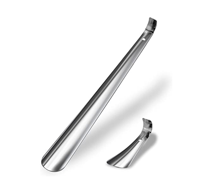 2Pcs Metal Shoe Horn-16.5 in Long Handle Shoe Horn for Home-Small Pocket Shoehorn for Travelling-Lazy Shoe Helper Shoe Horn for Men Women The Elderly Kids