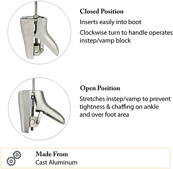 FootFitter Cast Aluminum Boot Instep & Vamp Stretcher