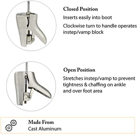FootFitter Cast Aluminum Boot Instep & Vamp Stretcher