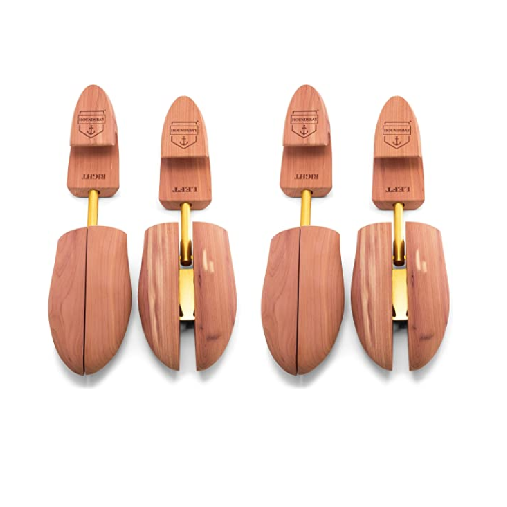 HOUNDSBAY 2 Pack Shoe Tree for Men | Wooden Shoe Stretcher Men | Cedar Shoe Trees