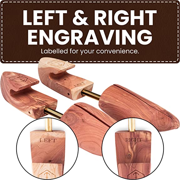 HOUNDSBAY 2 Pack Shoe Tree for Men | Wooden Shoe Stretcher Men | Cedar Shoe Trees