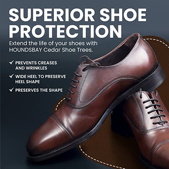 HOUNDSBAY Shoe Tree for Men | Wooden Shoe Stretcher Men | Cedar Shoe Trees for Men