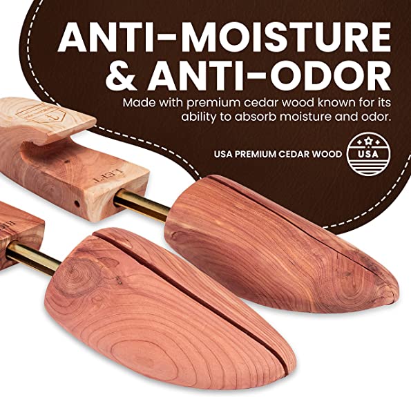 HOUNDSBAY Shoe Tree for Men | Wooden Shoe Stretcher Men | Cedar Shoe Trees for Men