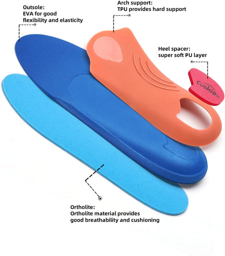LARSARO Plantar Fasciitis Strong Arch Support Insoles (210+lbs) Heavy Duty Support