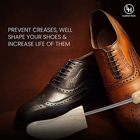 Leather Hero Wood Shoe Trees | Portable Smooth Wooden Boot & Shoe Trees for Men & Women