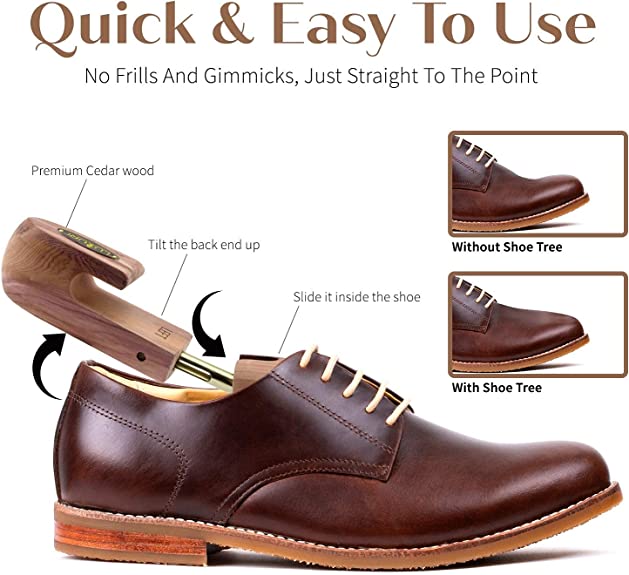 Raytix LUXURY CEDAR Shoe Tree Set | 2 Pairs Adjustable Shoe Tree Stretchers