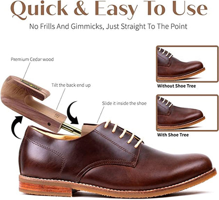 Raytix LUXURY CEDAR Shoe Tree Set | 2 Pairs Adjustable Shoe Tree Stretchers