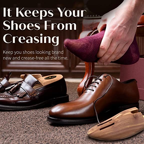 Raytix LUXURY CEDAR Shoe Tree Set | 2 Pairs Adjustable Shoe Tree Stretchers