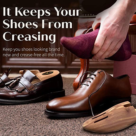 Raytix LUXURY CEDAR Shoe Tree Set | 2 Pairs Adjustable Shoe Tree Stretchers