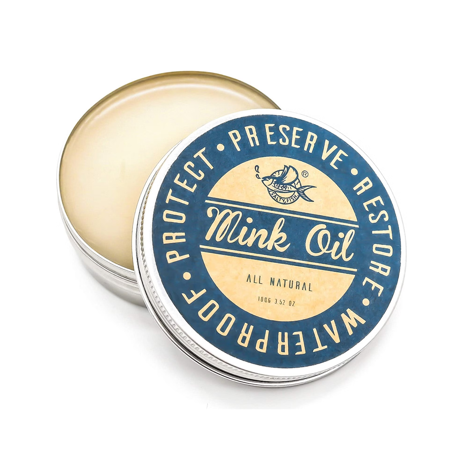 Mink Oil for Leather Boots,SALTY FISH Leather Conditioner and Cleaner 3.52oz-Waterproof Soften and Restore Shoes