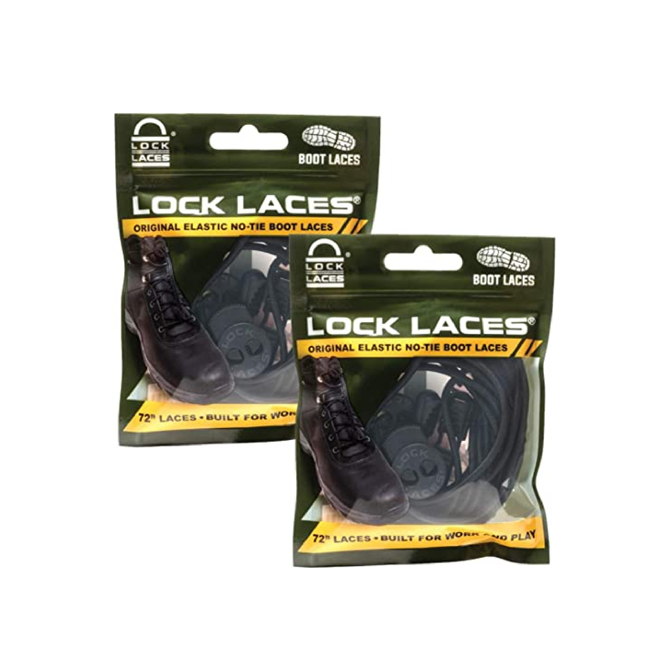 Lock Laces for Boots (2 Pair) Premium Heavy Duty Elastic No Tie Boot Laces for Boots and Shoes