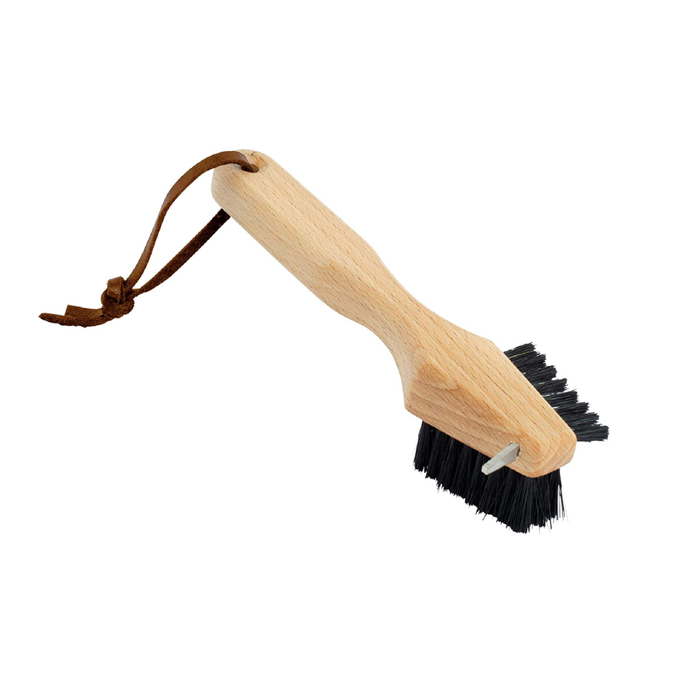 Redecker Shoe Sole Brush Durable Wild Boar Bristle Oiled Beechwood and Stainless Steel Design 3 Ways to Clean Made in Germany