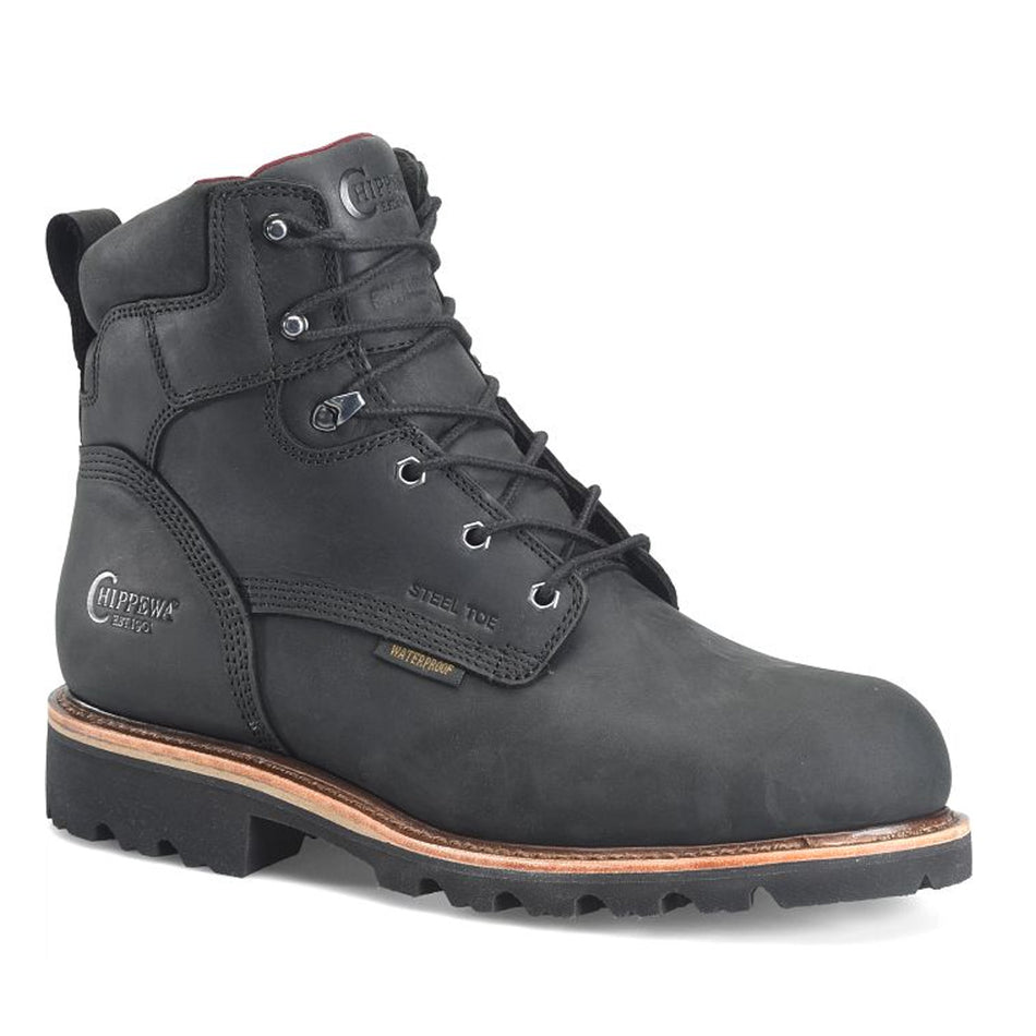Chippewa Back Men's Footwear Super DNA 6" Waterproof Steel Toe Insulated Lace-Up Color Charcoal (#59202)