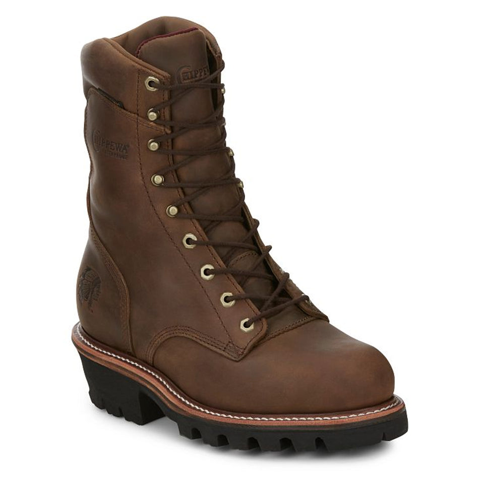 Chippewa Back Men's Footwear Super DNA 9" waterproof Steel Toe Insulated  Logger Color Bay Apache (#59330)