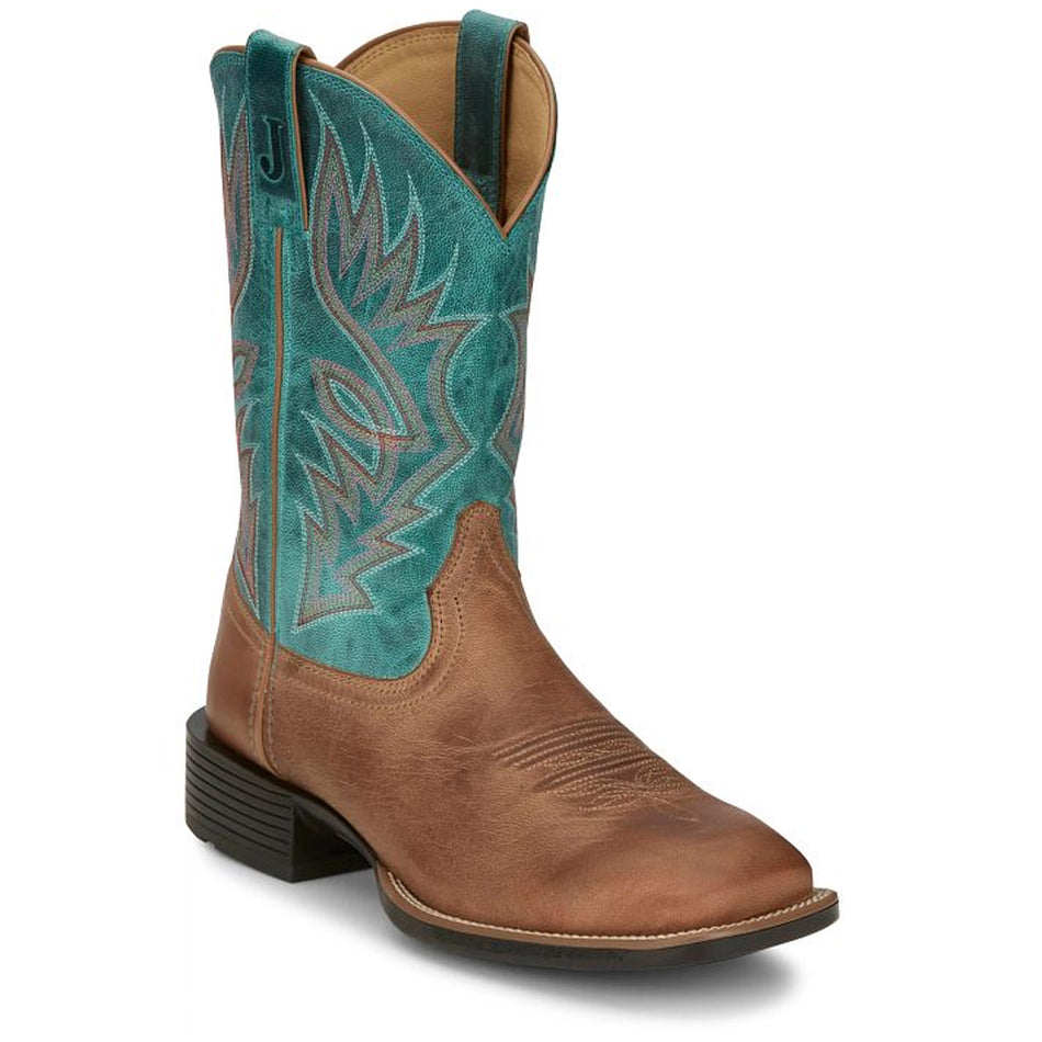 Justin Back Men Footwear Western/Cowboy Zeke 11" Western Color Peanut (#UN7130)