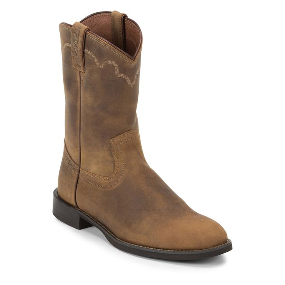 Justin Back Men Footwear Western Jeb 10" Roper Color Tan Apache (#3902)
