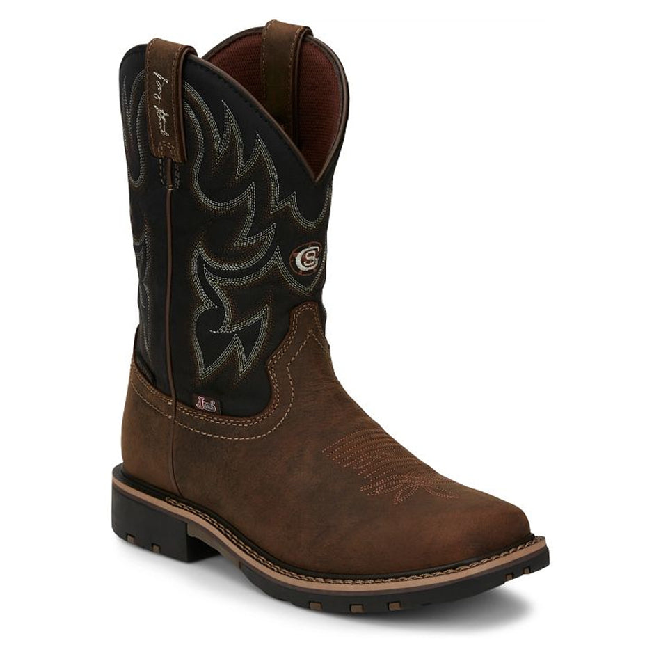 Justin Back Men Footwear Work Pull-On  Fireman 11" Waterproof Color Tan (#GR9062)