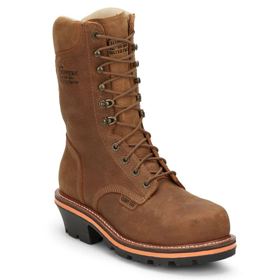 Chippewa Back Men's Loggers Thunderstruck 10" Waterproof Nano Comp Toe Color Blonde (#TH1030)