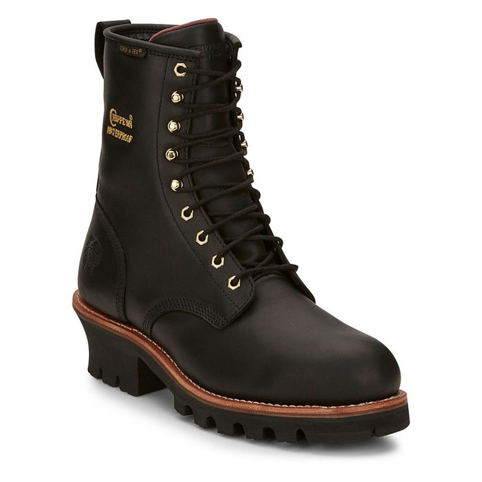 Chippewa Back Men's  Footwear Logger Paladin 8" Waterproof Insulated Steel Toe Color Black (#73050)