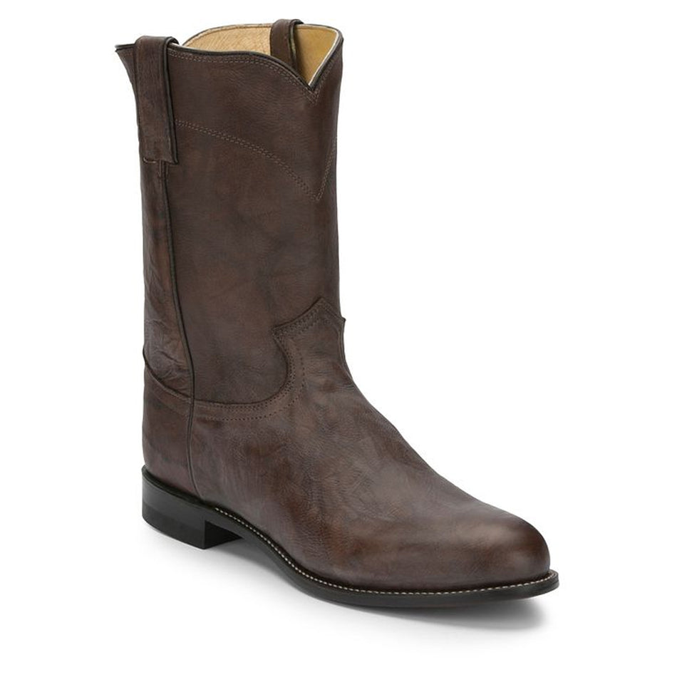 Justin Back Men Footwear Western Jackson 10" Roper Color Dark Brown (#3162)
