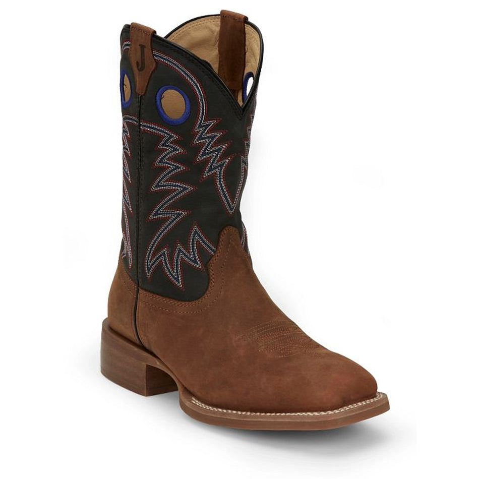 Justin Back Men Footwar Cowboy/Western Show Stopper 11" Western Color Pecan (#FN7121)
