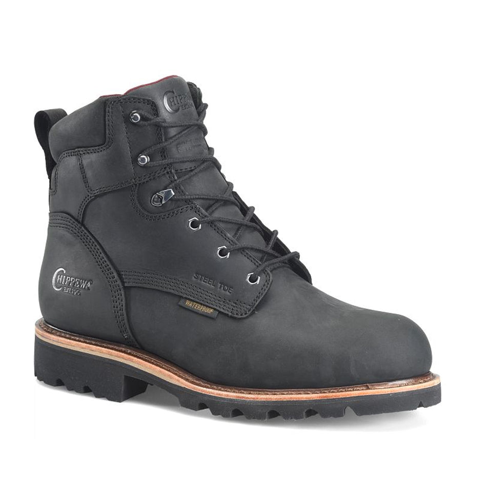 Chippewa Back Men's Footwear Super DNA 6" waterproof Steel Toe Lace-Up Color Charcoal (#59202)
