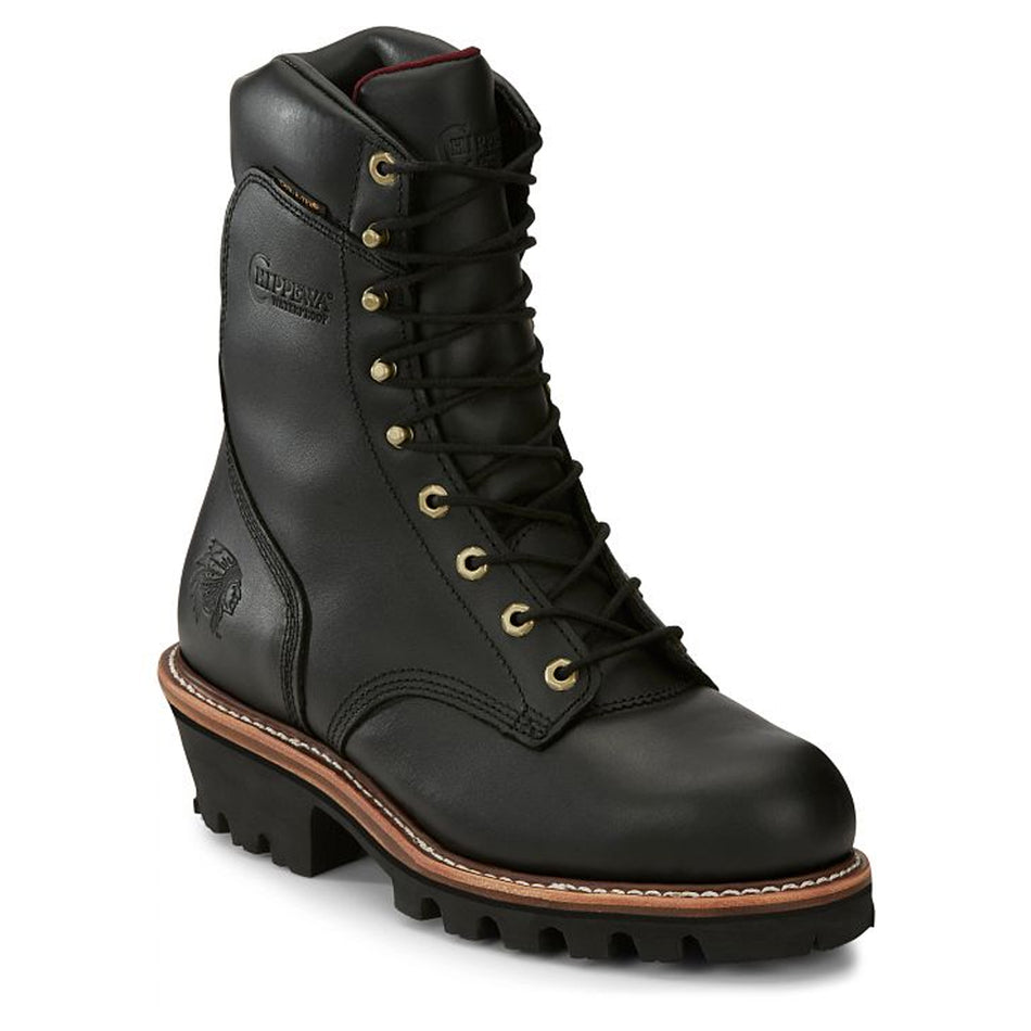 Chippewa Back Men's Footwear Logger Super DNA 9" Waterproof Steel Toe Insulated Logger Color Black Oiled (#59410)