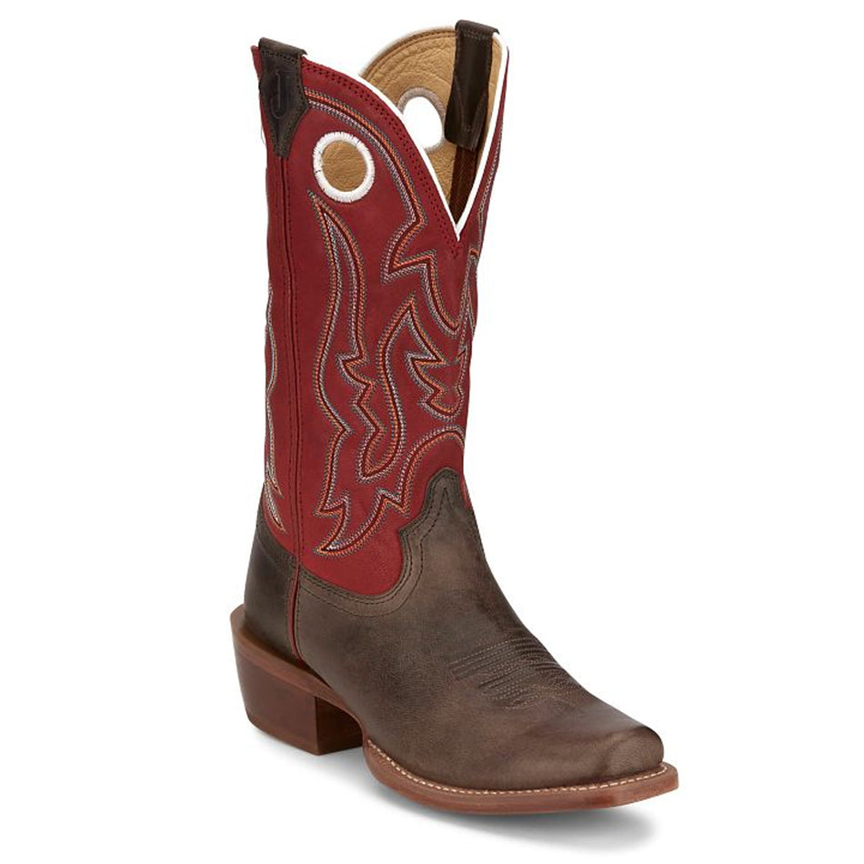 Justin Back Men Footwar Cowboy/Western Ante Up 13" Western Color Hickory (#FN7245)