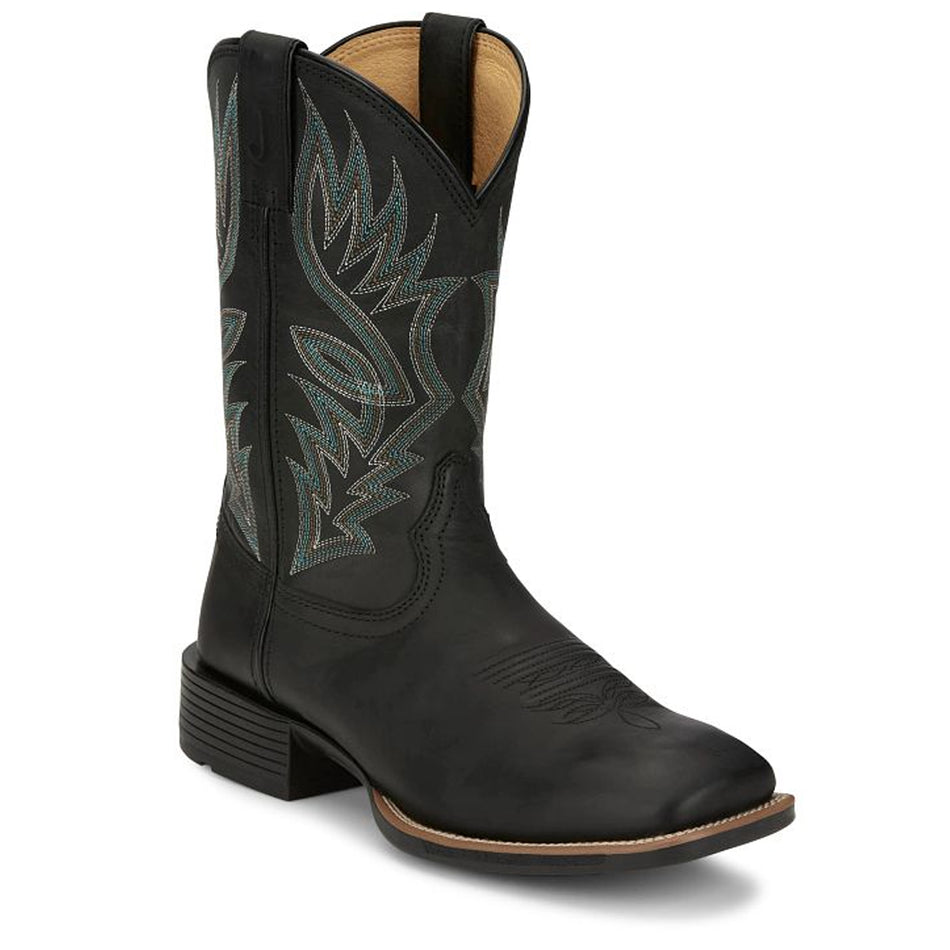 Justin Back Men Footwear Western/Cowboy Zeke 11" Western Color Black (#UN7132)