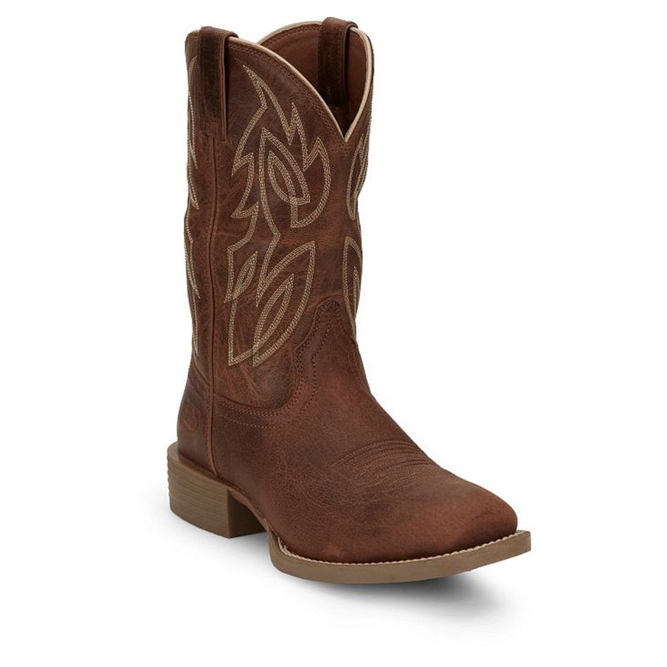Justin Back Men Footwear Cowboy Canter 11" Wastern Color Amber Brown (SE7516)