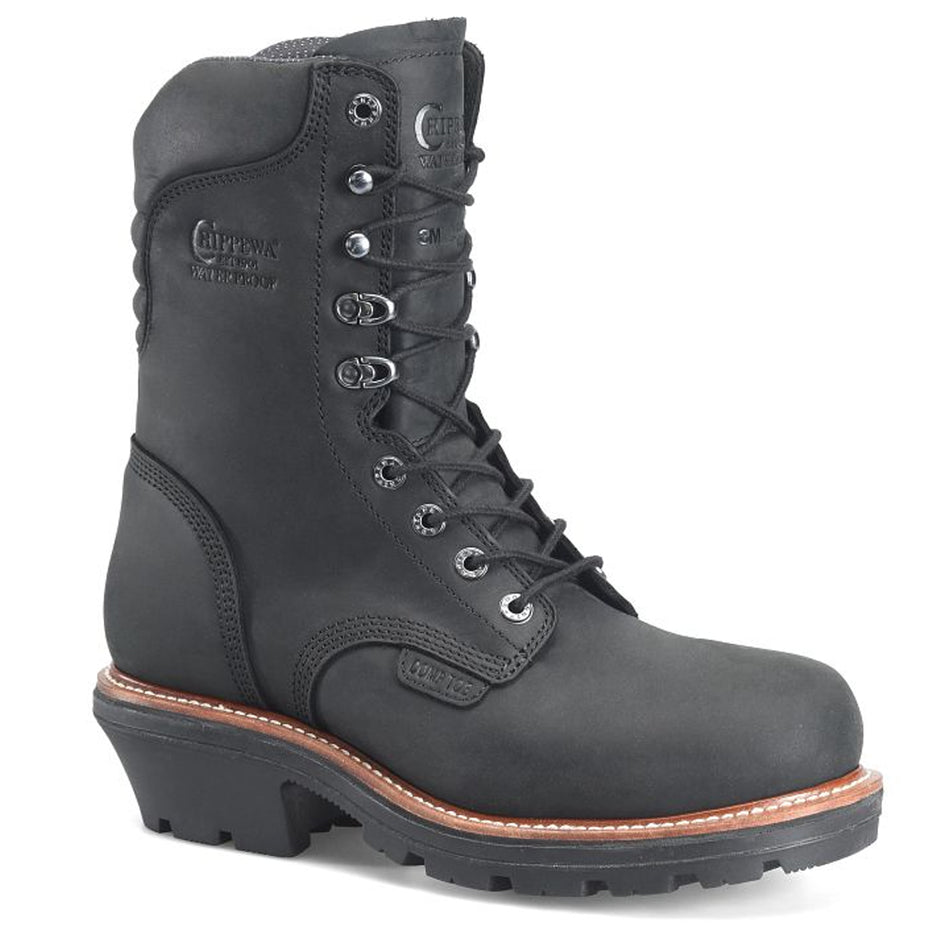 Chippewa Back Men's Loggers Thunderstruck 9" Waterproof Nano Comp Toe Logger Color Charcoal (#TH1021)
