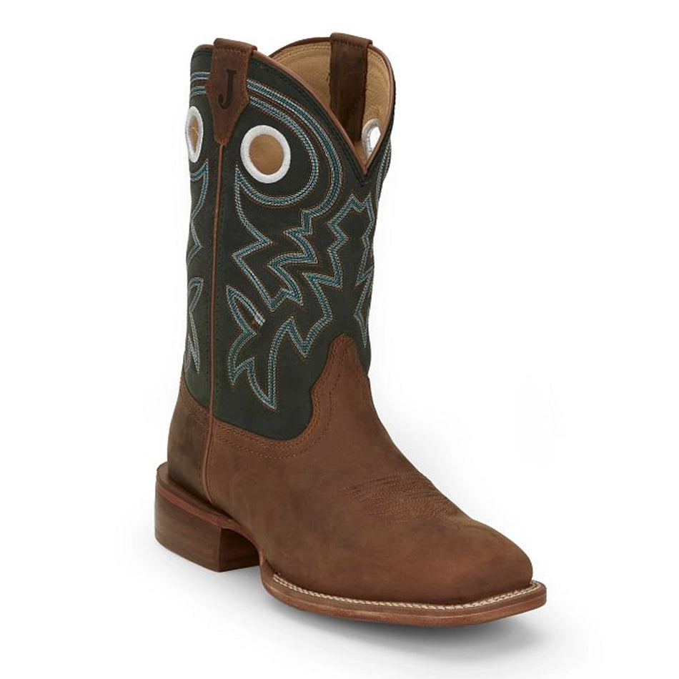 Justin Back Men Footwear Wester Cowboy/Western Big News 11" Western Color Pecan (#7020)
