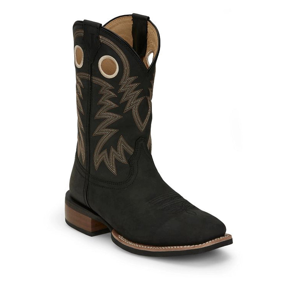 Justin Back Men Footwar Cowboy/Western Show Stopper 11" Western Color Black (#FN7122)