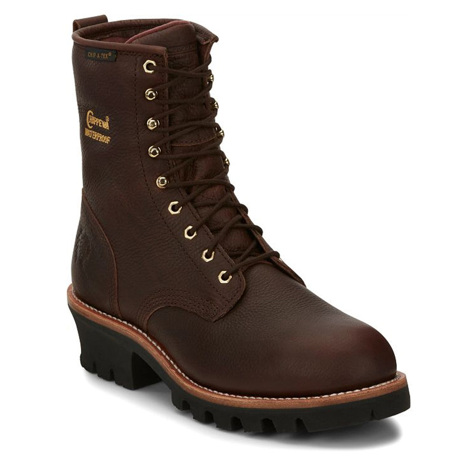 Chippewa Back Men's  Footwear Logger Paladin 8" Waterproof Insulated Steel Toe Logger Color Briar (#73060)