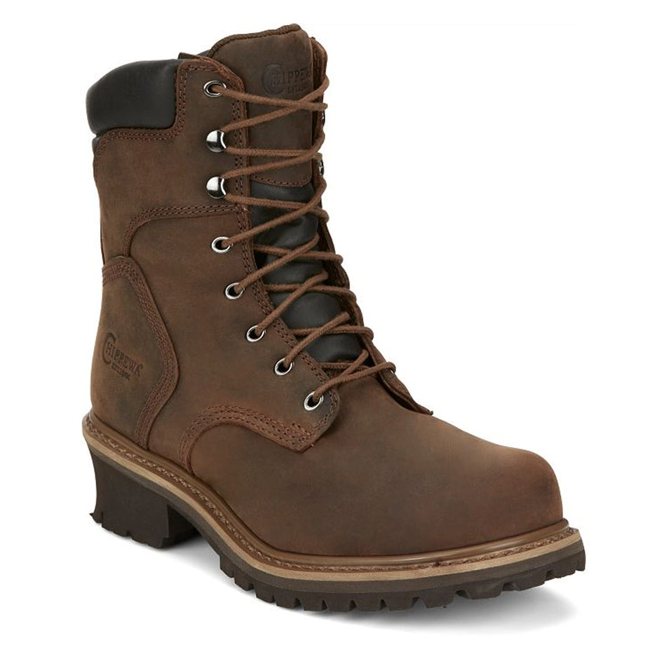 Chippewa Back Men's Footwear Loggers Hador 8" Steel Toe Insulated Logger Color Tough Bark (#55025)
