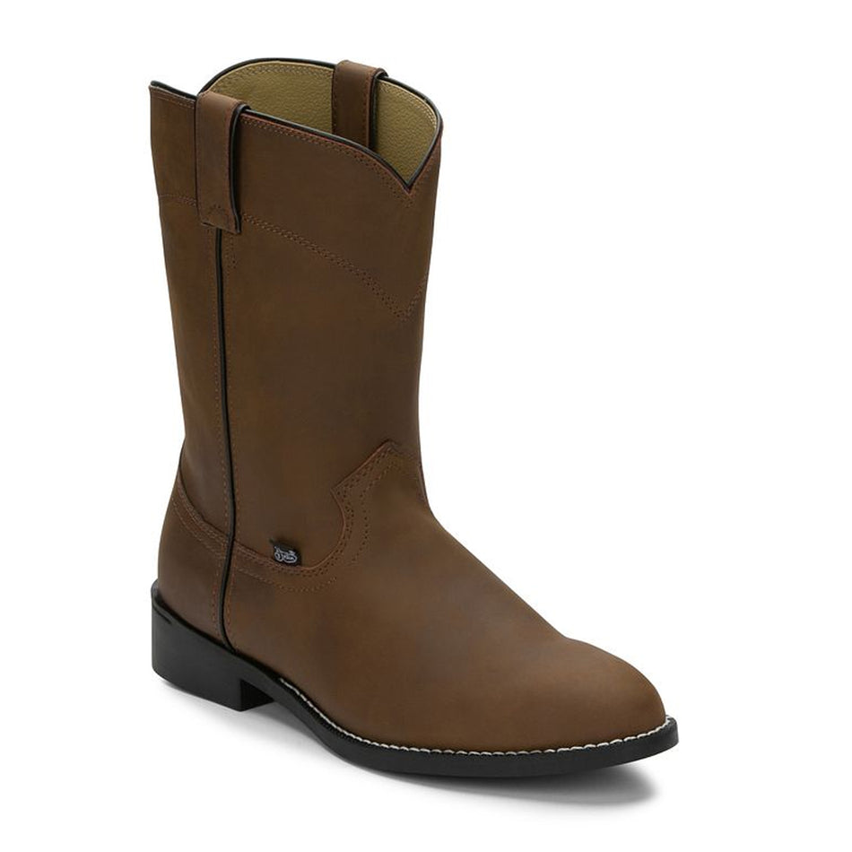 Justin Back Men Footwear Western Roper TEmple 10" Roper Color Clay Brown (#JB3001)