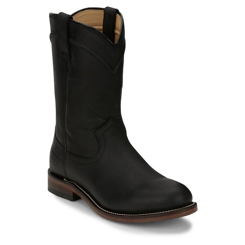 Justin Back Men Footwear Western Roper Braswell 10" Roper  Color Black (#RP3741)