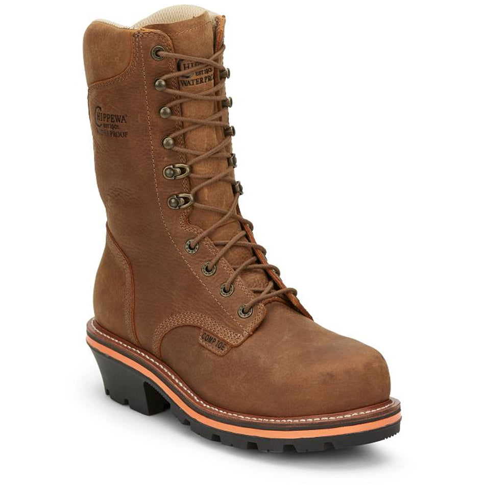 Chippewa Back Men's Footwear Loggers Thunderstruck 10" Waterproof Nano Comp Toe Color Blonde (#TH1030)