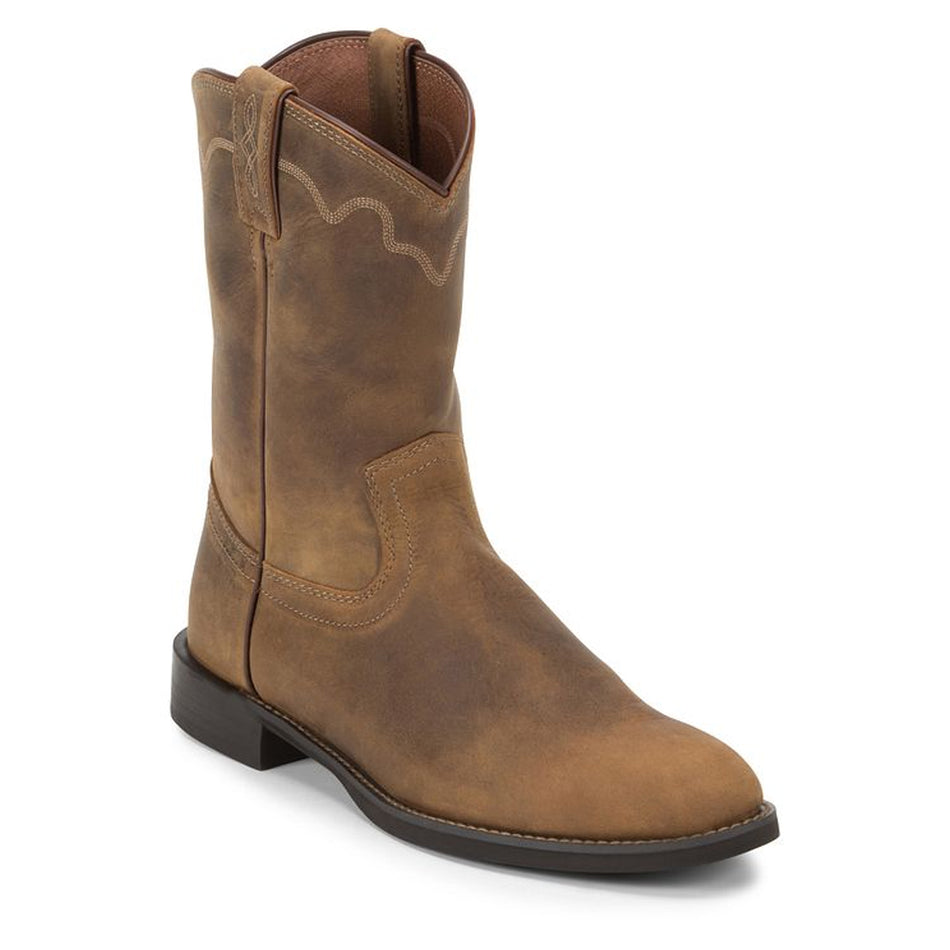 Justin Back Men Footwear Western Roper Jeb 10" Color Tan Apache (#3902)