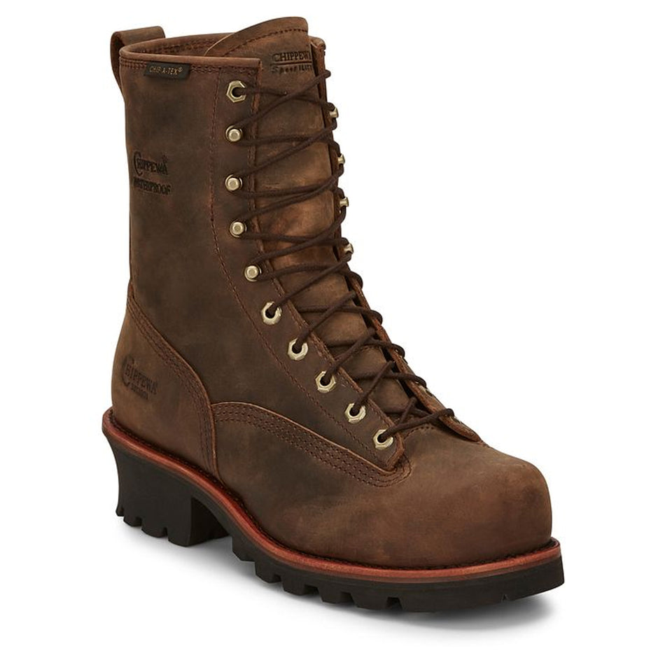 Chippewa Back Men's  Footwear Logger Paladin 8" Waterproof Insulated Steel Toe Logger Color Bay Apache (#73103)