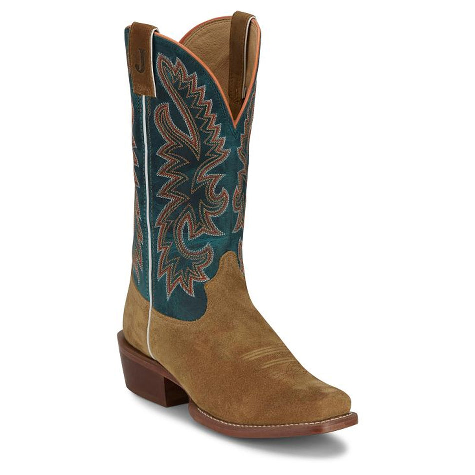 Justin Back Men Footwar Cowboy/Western Jimmy 13" Western Color Wheat Suede (#FN7253)