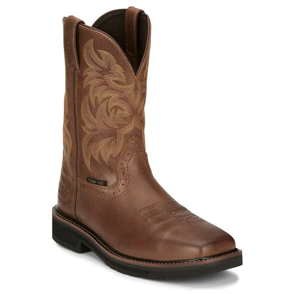 Justin Back men Footwear Wok Pull-on Driller 11" Waterproof Color Coofe (#SE4689)