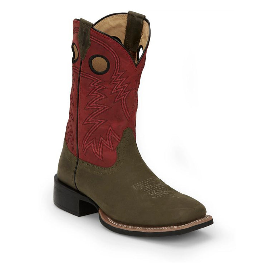 Justin Back Men Footwar Cowboy/Western Show Stopper 11" Western Color Ash (#FN7120)