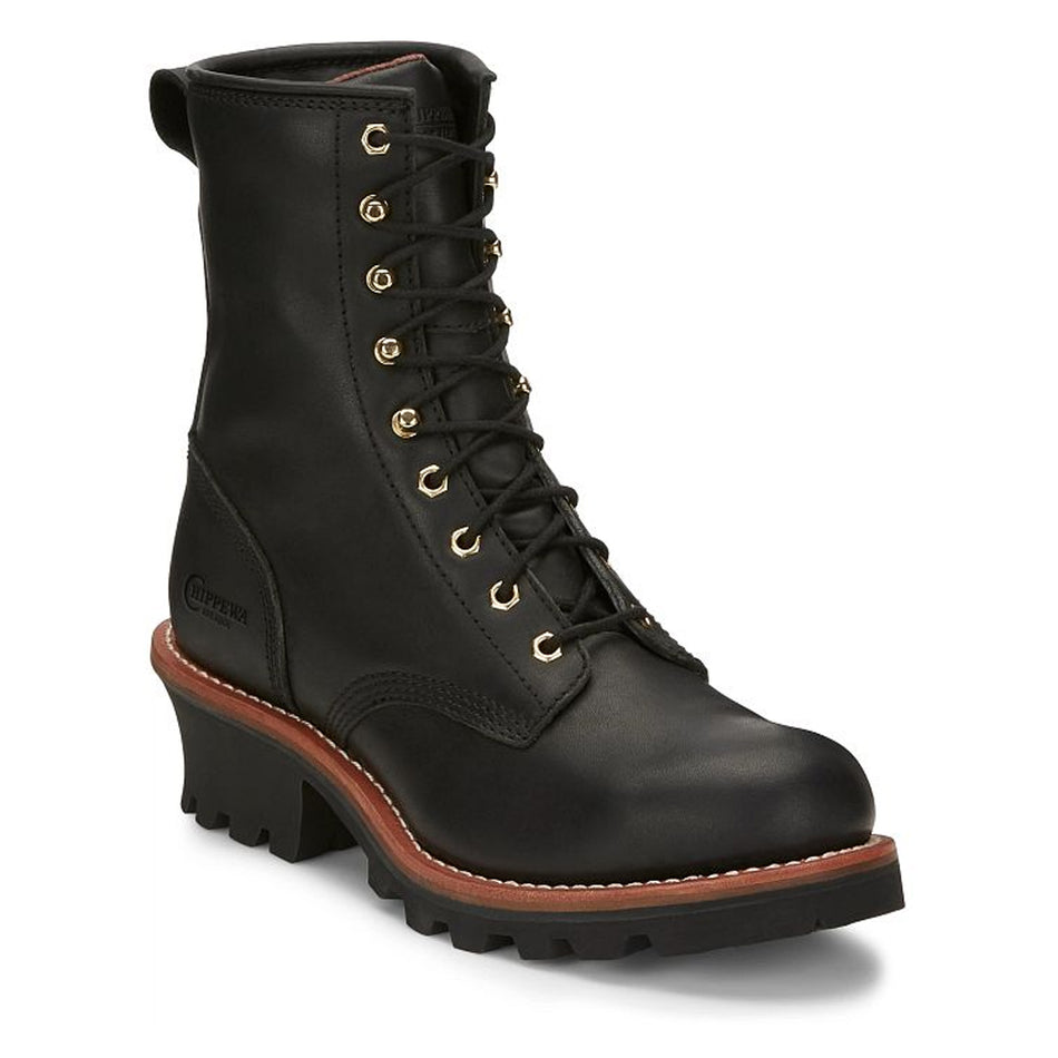 Chippewa Back Men's  Footwear Logger Baldor 8" Steel Toe Color Black Oiled (#73020)