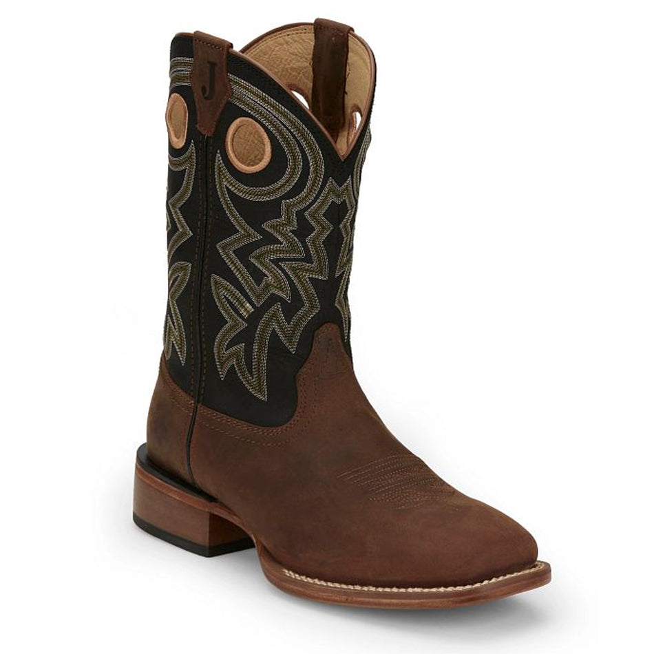 Justin Back Men Footwear Wester Cowboy/Western Big News 11" Western Color Walnut (#7021)