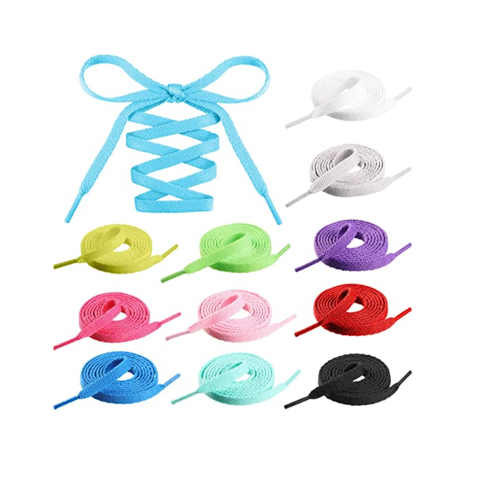 WILLBOND 12 Pairs 40 Inch Colored Flat Shoe Laces Athletic Shoelaces Replacements for Sneakers