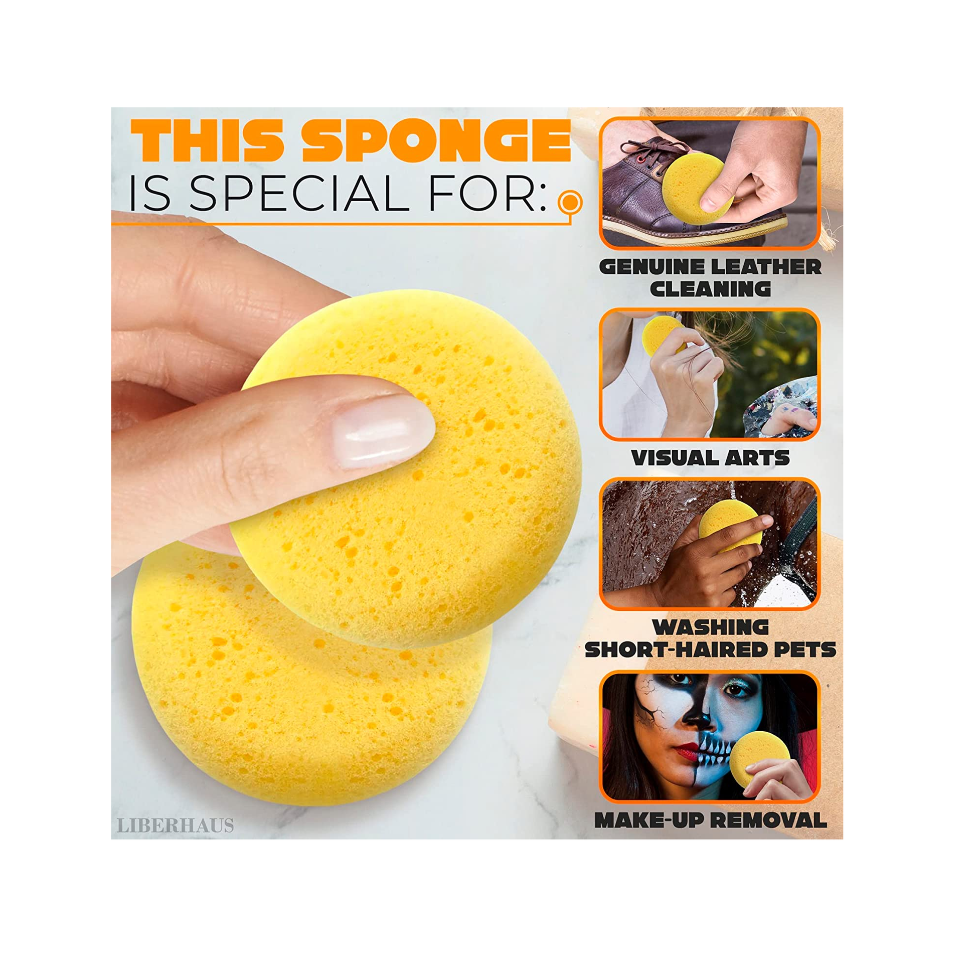 Car/Home Wash Sponge for Washing Cleaning 2.7in Thick Foam