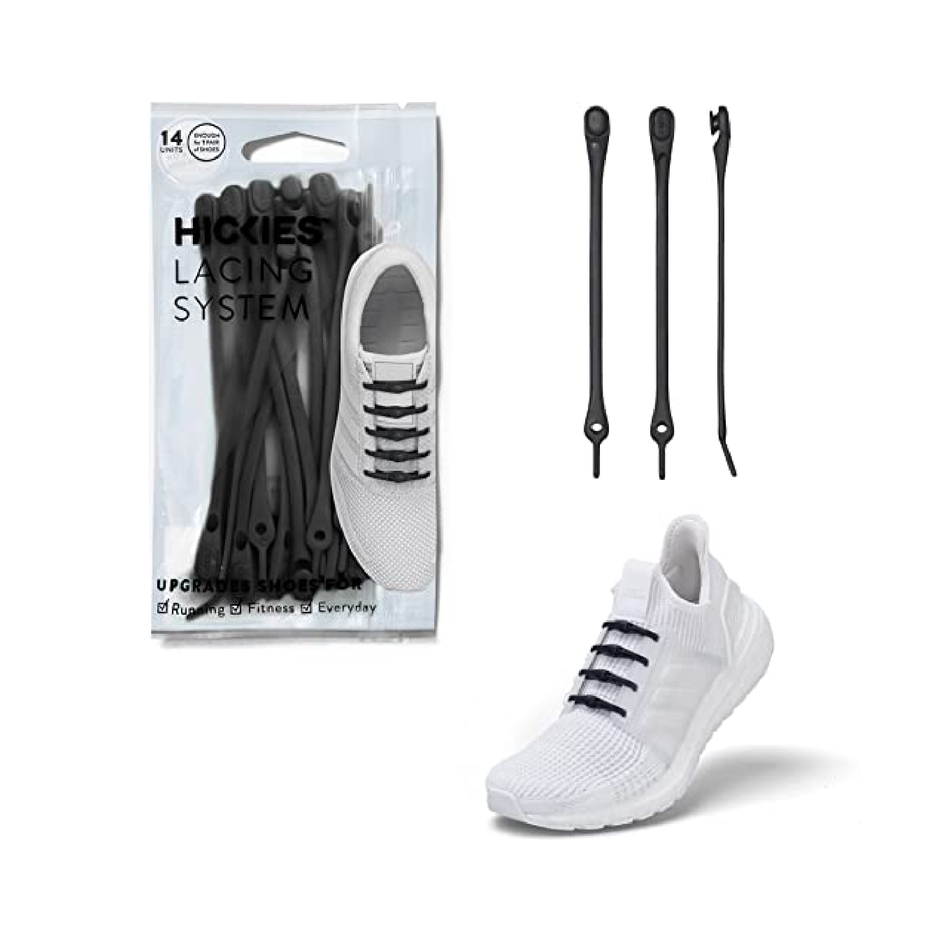HICKIES Tie-Free Laces - No Tie Shoe Laces for Adults - Tieless Elastic for Sneakers & Flat Shoes - One Size Fits All Unisex