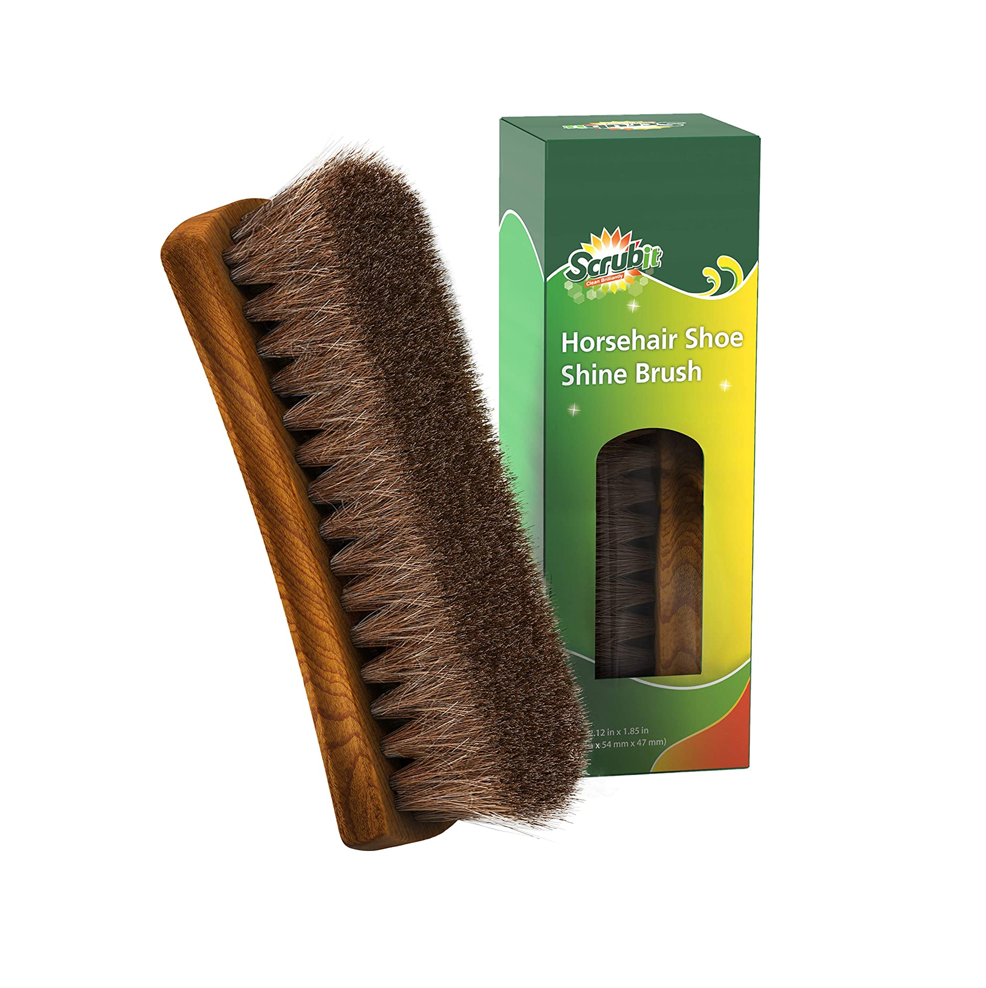 SCRUBIT Horsehair Shoe Shine Brush 6.75 100 Soft Horse Hair Bristl Guys And Dolls Shoe Care